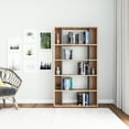 thumbnail image 2 of Ada Home Decor 5 Shelf Bookcase, Mid-Century Book Shelves, Open Shelf Oak /Anthracite, 2 of 4