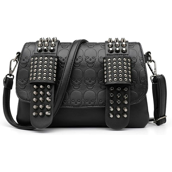 YOUI-GIFTS Women Gothic Skull Cross body Purse Bags Skull Shoulder Bag Purse with Chain for Girls