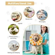 MIDOG Adjustable Polyester Dog Cone Collar for Large Medium Small Dogs after Surgery,Pillow Collar for Cats & Dogs,Orange