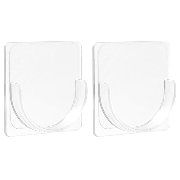Shower Rod Holder with Strong Adhesive, Plastic Closet Rod Holders, U-Shaped Open Type Socket Bracket, Shower Curtain Rod Holder for Wall, Tension Curtain Rod Bracket No Drilling, 2 Pcs, 1.57x1.57"