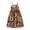 Green, variant on Girls African Print Boho Maxi Dress, Kids Sleeveless Spaghetti Strap Flowy Sundress, Bohemian Geometric Pattern Casual Dress for Summer Parties(Orange,4-5 Years)