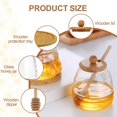 thumbnail image 3 of 16.7 Oz Glass Honey Jar with Dipper and bamboo Lid Honey Pot Honey Container Holder Syrup Dispenser for Home Kitchen$$Home Decor, Kitchen, & Other, 3 of 7