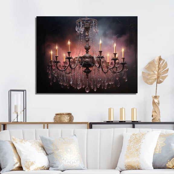 Designart "Chandelier Shadows I" Chandelier Wall Art Print