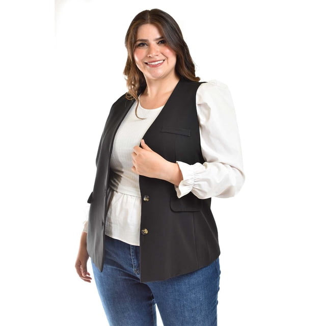Chaleco de vestir Roman Fashion Tallas Extras 2430 Negro 42