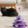 thumbnail image 4 of Cat Toy Roller 3-Level Turntable,Interactive Cat Toy with 4 Balls Interactive Kitten Fun Mental Physical Exercise Kitten Toys for Indoor Cats （Purple）, 4 of 8