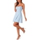 thumbnail image 4 of Vestido de Promoción Mini A-Line sin Mangas con Cremallera Expuesta en la Parte Frontal para Mujeres Chic en Azul Cielo, 4 of 6