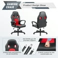 thumbnail image 7 of Furmax Faux Leather Gaming Chair Mid-Back Video Game Chair with Lumbar Support, Red, 7 of 7