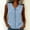 Blue women sleeveless button down tank top a1, variant on Women Sleeveless Button Down Collared Tank Top for Summer Casual Blouses Solid Basic Tee Shirts Beach Vacation Fashion Clothes, Army Green M