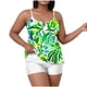 thumbnail image 2 of Traje de baño tankini de dos piezas para mujer, informal, de gran tamaño, de color liso, con parte superior dividida y acolchado en el pecho. Traje de baño tankini para mujer. Traje de baño de dos pie, 2 of 6