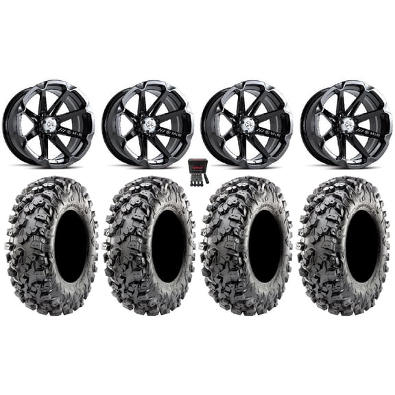 MSA Black Diesel 14" Wheels 30" Carnivore R/T Tires Yamaha Viking Wolverine YXZ1000R CFMoto ZForce 950 UForce 1000