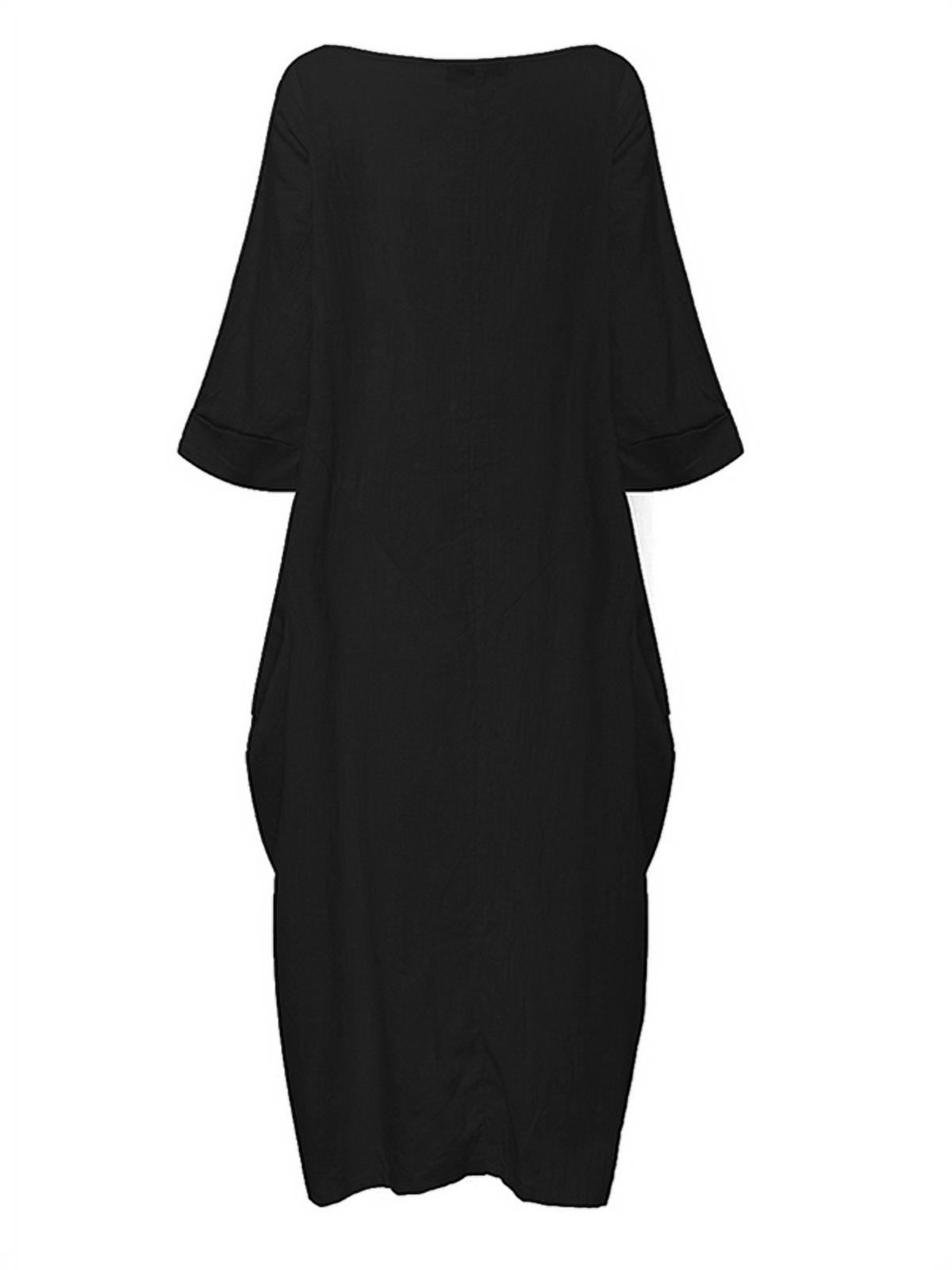 ZANZEA Womens Long Sleeve Casual Long Shirt Dresses - image 4 of 4