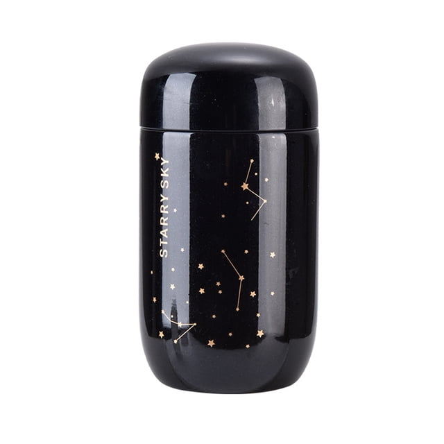 Matsuzay 200ml cielo estrellado a prueba de fugas taza de café con aislamiento termo botella de agua Cocina y Comedor Negro