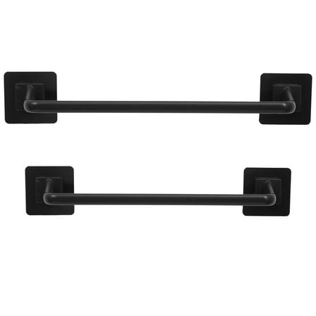 MUSEYA Wall-Mounted Towel Rack 2Pack Black PP Towel Holder for Bathrooms and Bedrooms