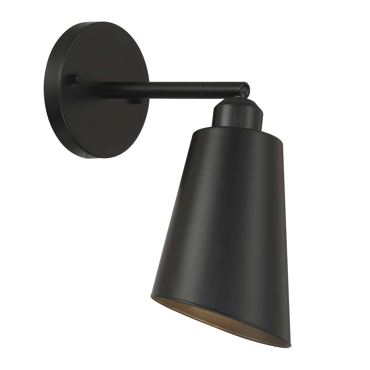 Alvar 1-Light Matte Black Wall Sconce with Adjustable Shade