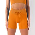 thumbnail image 2 of Aayomet Shorts For Women Casual Summer Women's High Waisted Leather Shorts Roll Hem Shorts with Pockets,Orange M, 2 of 2