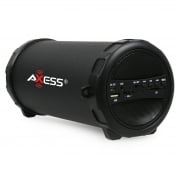 Axess Portable Bluetooth Indoor/Outdoor Hi-Fi Cylinder Loud Speaker with SD Card and USB Input in Blue