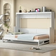 thumbnail image 2 of Generic Queen Size Murphy Bed with Hydraulic Lift & Desk Design, White, 2 of 9