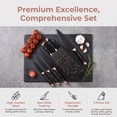 thumbnail image 4 of Knife Set, 7-Piece Kitchen Knife Set, Ultra Sharp German-Style Blades, Ergonomic Non-Slip Handle, Dishwasher Safe, Anti-Rust, Space-Saving Knife Block Holder, 4 of 7