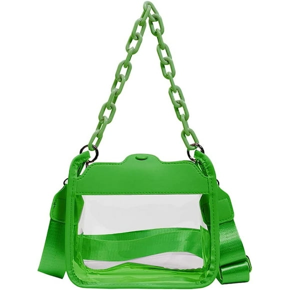 LHSHID Clear Tote Bag Purse for Women Fashion Crossbody Shoulder Bag Stadium Approved Small Clear Plastic Handbags for Travel