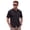 Black, variant on GrmtClth Mens Vertical Ribbed Waffle Henley Shirt Casual Stand Collar Short Sleeve Button Down Top Lightweight Breathable Textured Solid Color Summer Daily Wear Fashion Tees White S