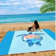thumbnail image 2 of Beach Mat 108x120inch, 4* Long-lasting And Durable ABS Anchor Stakes, Lightweight And Portable, Soft And Comfortable Material, Easy to Clean And Organize; Very Suitable for Travel, Party,, 2 of 4