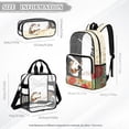 thumbnail image 4 of DISNIMO Clear Backpack, Hedgehog Floral Print 17 Inch Heavy Duty Clear Backpacks for School, Large PVC Transparent Bookbag with Lunch Box and Pencil, Back to School Gift, 4 of 5