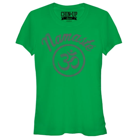 Junior's CHIN UP Namaste  Graphic Tee Kelly Green X Large