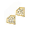 thumbnail image 2 of West Coast Jewelry Women's Micro Pave Crystal Diamond-Shaped Gold Tone Stud Earrings, 2 of 4