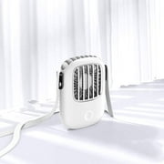 Desk Fans Hanging Neck Small Fan Lazy Mini Hanging Neck Portable Small USB Handheld Carry Small Fan 3 Speeds Adjustable Mini Fan. (Color : White)