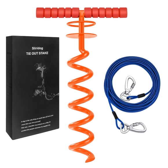 Cable de amarre para perros Sliridog, resistente, 9,1 m, para perros de hasta 91 kg