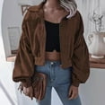thumbnail image 1 of Moda mujer invierno Color sólido manga larga cremallera abrigo cárdigan blusa Fridja  po2252, 1 of 4