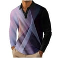 thumbnail image 2 of Fznquz Collared Men's Polo Shirts Big and Tall Purple Long Sleeve Cotton Shirts Casual Regular Fit Graphic Pullover Men Fashion, 2 of 3