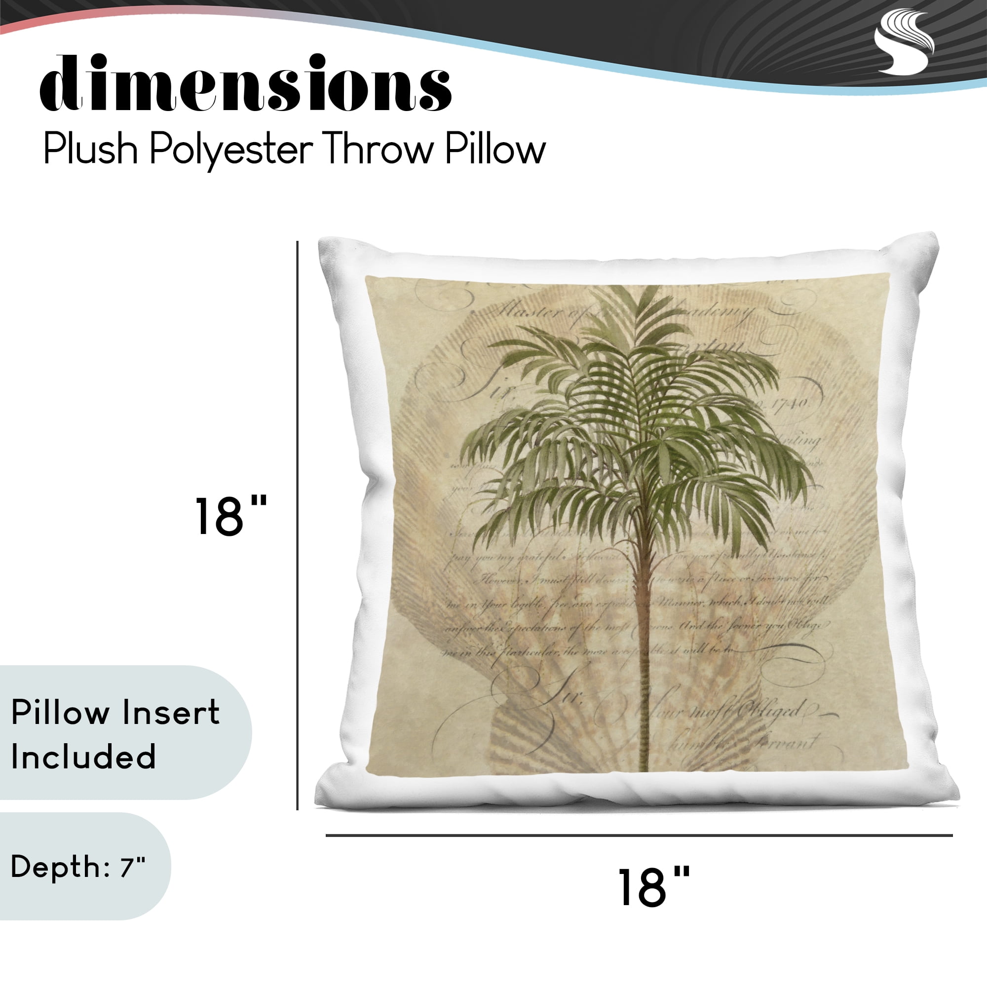 Stupell Industries Subdued Tropics Palm Decorative Printed Throw Pillow, design by Steve Hunziker