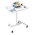 thumbnail image 2 of MPETAPT Bureau pour Ordinateur Portable de 28 Pouces à Hauteur Réglable Assis-Debout avec Roues, Chariot Mobile Roulant Réglable pour Ordinateur Portable Table Basse (Blanc), 2 of 4