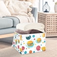 thumbnail image 3 of Yayeee Collapsible Cube Storage Bin with Lid Fabric Closet Decorative Basket with Handles, Bubbles Hamburger, 3 of 7