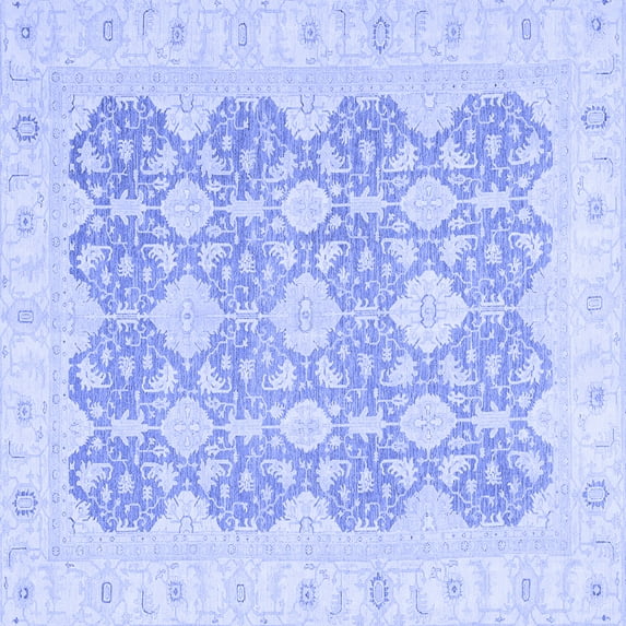 Ahgly Company Indoor Square Oriental Blue Traditional Area Rugs, 7' Square