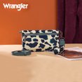 thumbnail image 5 of Wrangler Cow Print Wallet for Women RFID Wristlet Bifold Western Purse with Crossbody Strap, BK-Turquoise, 5 of 7