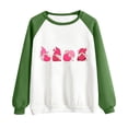 thumbnail image 4 of Gibobby Sudaderas para mujer Sudadera con capucha informal sin sombrero con cuello redondo y mangas raglán con estampado divertido del día de San Valentín para mujer 11 (Verde, M), 4 of 5