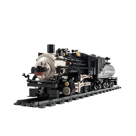HI-Reeke Steam Train Building Block Set CN5700 Steam Locomotive with Train Track Building Kit Black