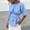 Blue, variant on Women's Round Neck Peplum Blouse, Short Sleeve Elastic Waist-Cinched Casual Top Blue M
