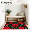 thumbnail image 3 of ODIKA 8'x10' Machine Washable Non-Slip Area Rug, Poinsettia Flower Latch Weaving Kit Holiday Embroidery High Traffic Rug with Pad, Red, 655121, 3 of 8