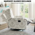 thumbnail image 6 of UIXE Swivel Rocker Manual Recliner Chairs Set of 2, Wingback Swivel Glider Fabric Nursery Reclining Sofa Chair, High Back Upholstered Arm Chair for Living Room Bedroom, Beige, 6 of 8