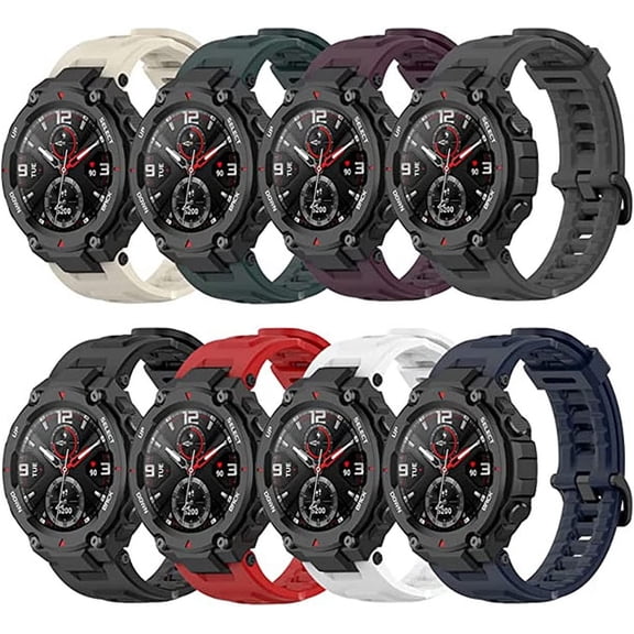 MYKOMI Compatible for Amazfit T-rex Band, Adjustable Sport Silicone Replacement Strap Wristband for Amazfit T-Rex/Amazfit T-Rex Pro Smartwatch