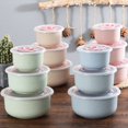 thumbnail image 3 of Hyasfey 3Pcs/Set Cereal Bowls with Lid Lightweight BPA-Free Dinner Bowls for Noodles Rice Fruit Soup Dishwasher Microwave Safe Multifunctional Storage Containers Silicone Sealed Dinnerware Set, 3 of 8
