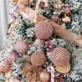 thumbnail image 2 of Juego de 6/12 adornos para árbol de Navidad de 8 cm para fiestas, bodas, regalos de Año Nuevo, adornos para árbol de Navidad de color rosa, 2 of 5
