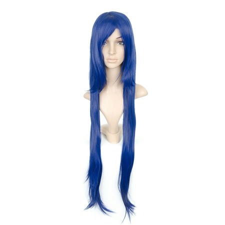 Dark Blue Long Length Anime Costume Cosplay Wig