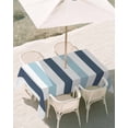 thumbnail image 3 of 54x80 Inch Outdoor Tablecloth with Umbrella Hole Zipper Rectangle Blue Aqua Striped Rectangular Tablecloths Outside Waterproof Farmhouse Stripe Art Patio Table Cloth Cover for Picnic Party, 3 of 8