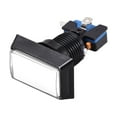 thumbnail image 1 of Botón de empuje para juegos 49x33 Rectángulo 12V Interruptor de botón iluminado LED con microswitch para arcade de video Blanco 1pcs, 1 of 3
