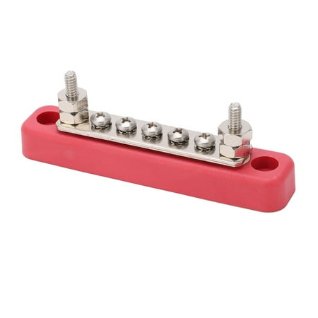 Power Distribution Block, 5 Terminal Bus Bar Nylon Base Low Resistance ...