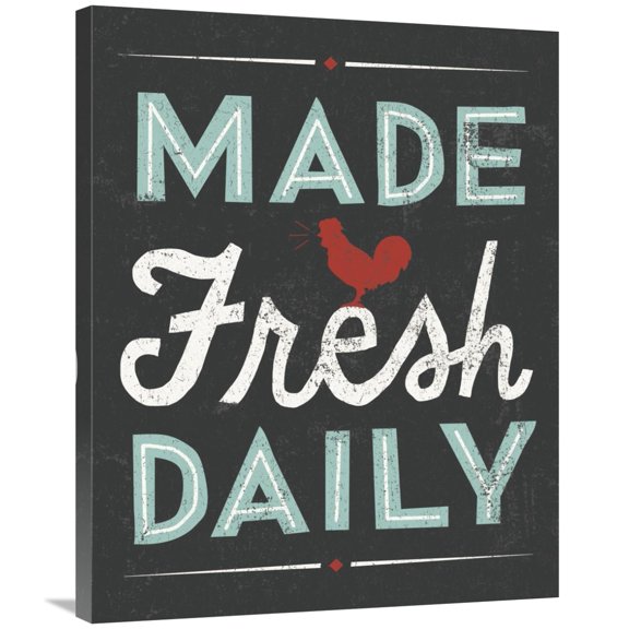 Global Gallery's 'Retro Diner Made Fresh Daily' By Michael Mullan Stretched Canvas Wall Art